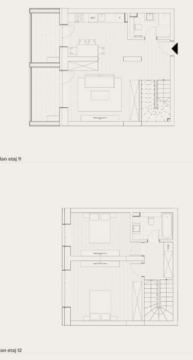 Penthouse, 3 camere, etaj 11+12, PRIMA ASTERA , Vedere est